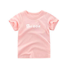 2021 Summer Fashion Letter T-shirt Children Girl Short Sleeves Pink Greeen Tees Baby Kids Cotton Tops For Girls Clothes 2-10Y 2024 - buy cheap