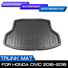 Car Rear Trunk Boot Mat Waterproof Floor Mats Carpet Anti Mud Tray Cargo Liner For Honda Civic 2016 2017 2018 2024 - buy cheap