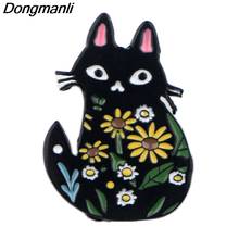 P4198 Dongmanli черная кошка эмалированные булавки и броши для женщин модные нагрудные булавки рюкзак сумки значок подарки 2024 - купить недорого