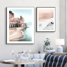 Постеры и принты Морского Пейзажа в нордическом простом стиле, картина на стену с морским замком для гостиной, спальни, дома, Dercor 2024 - купить недорого