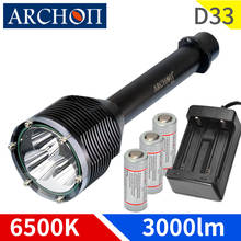 ARCHON D33 6500K diving light 3*XM-L2 U2 max 3000 lumens LED dive flashlight Underwater waterproof 100m diving torch Underwater 2024 - buy cheap