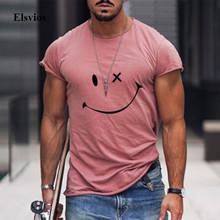 2021 Casual Smile Face Men's Sweat T-Shirts Summer Short Sleeve Pullover Tops Spring Male O Neck Loose Tee Boys Shirt Streetwear 2024 - buy cheap