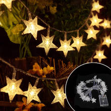 Guirnalda de luces LED con forma de estrella para decoración, luces de hadas estrelladas con pilas AA para boda, fiesta, dormitorio, jardín, Patio y ventana, 10 y 20 LED 2024 - compra barato