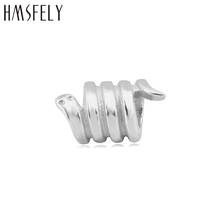 HMSFELY European Big Hole Circling Snake Beads Stainless Steel Charm Bead Accessories Fit Women Charms Bracelets Jewelry Making 2024 - buy cheap