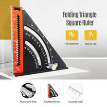 Folding Triangle Square Ruler Goniometer Aluminium Alloy Multifunction Measuring Ruler Metric Woodworking Positioning Tool Angle 2024 - compre barato