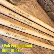 Drumsticks 1 Pair Personalized Custom Drummer Gift Size 5A Laser Engraved Maple Tips Wood Drum sticks Musician Dropshipping -30 2024 - buy cheap