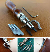 Kit de prensa artesanal de couro 7 em 1, profissional, ferramenta de costura, fechamento e cinta, ajustável, acessórios de ferramentas de costura 2024 - compre barato