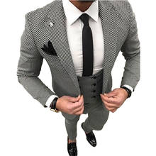 Trajes de hombre para novio, ropa de boda, trajes de cena, trajes de boda, vestidos de graduación (chaqueta + Pantalones + chaleco) 2024 - compra barato