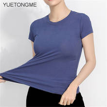 2020 Summer T Shirt Women striped Short Sleeves Tee Shirt High Elasticity Breathable O Neck Female Top Tshirt BT061A 2024 - buy cheap