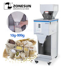 ZONESUN-máquina de embalaje para pesar alimentos, envasadora de alimentos en Polvo granulado, para semillas y granos de café, 10-999g 2024 - compra barato