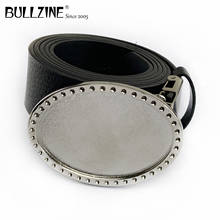 Bullzine zinc alloy oval Blank DIY belt buckle Free PU belt  jeans gift belt buckle FP-02994 drop shipping 2024 - buy cheap