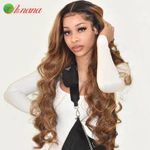 Перуанские волосы светлого цвета, парики из человеческих волос с эффектом омбре, волнистые волосы 13 х4, парик на сетке спереди, 180% предварительно выщипанные волосы с детскими волосами 2024 - купить недорого
