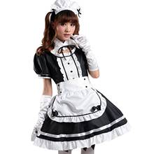 2021 Black Cute Lolita Maid Costumes French Maid Dress Girls Woman Amine Cosplay Costume Waitress Maid Party Stage Costumes 16 2024 - buy cheap