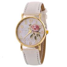 Women Watches Simple Vintage Small Dial Watch Arabic Number Rose Flower Round Dial Faux Leather Band Quartz Wrist Watch Gift 2024 - buy cheap