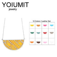 Cremo Stainless Steel Snake Chain Necklace Interchangeable Leather Charm Pendant Necklace Women Spider Web Jewelry Collier Femme 2024 - buy cheap