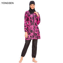 YONGSEN Women Girls Muslim Swimsuit Full Cover hijab Burkinis Islamic Modest Islamic Swimming Suits Muslim Swimwear 2024 - buy cheap