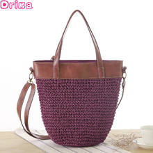 Driga Women Shoulder Bags Totes 2022 New Fashion Straw Crossbody Handbags Women Rattan Bags Handmade Woven Beach Bucket Bags 2024 - buy cheap