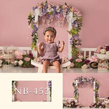 Cenário para fotos de bebês recém-nascidos, decoração de festa de aniversário com flores coloridas para meninas, adereços para estúdio de fotografia 2024 - compre barato