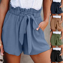 High Waist Shorts Women Drawstring Belt Wide-Leg Shorts Summer Casual Pockets Loose Solid Color Slim Streetwear Short Plus Size 2024 - buy cheap