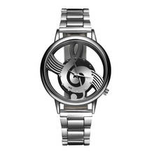 Zegarek Damski-Reloj de pulsera de acero inoxidable para hombre y mujer, cronógrafo de cuarzo con notación musical, marca famosa, a la moda, gran oferta, nuevo 2024 - compra barato