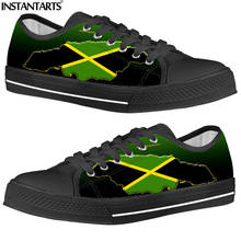 Instantarts tênis masculinos vulcanizados com bandeira jamaiana, estilo de rua, sapatos de lona com cadarço casual 2024 - compre barato