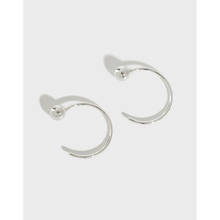 YPAY Geometric 925 Sterling Silver Hoop Earrings for Women Small Bead Round Circle Brinco Simple Fine Jewelry Wholesale YME125 2024 - buy cheap