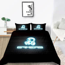 Conjunto de cama com máscara de fluorescência, fashion simples, capa de edredom, preto, queen, king, twin, casal, conjunto de cama confortável 2024 - compre barato