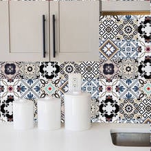 Pegatina de azulejo para suelo de cocina, pegatinas de pared de línea de cintura para baño, póster impermeable, vinilo autoadhesivo de estilo árabe, Retro 3D para el hogar D 2024 - compra barato
