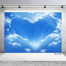 Fondo fotográfico cielo azul nube corazón personalizado FONDO PARA sesión de fotos para niños retrato de bebé estudio fotográfico Photocall 2024 - compra barato