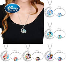 Disney Princess Frozen Gemstone Suit Elsa Anna Alloy Bracelet Necklace Set For Girl Fashion Dress Up Toy Jewelry Cosplay Toys 2024 - buy cheap