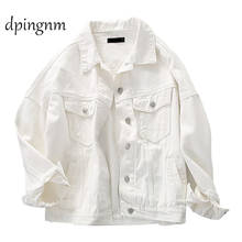 Denim Jacket For Women  white Color  Bomber Jeans Coat BF Style Loose Outwear tops A9025 2024 - buy cheap