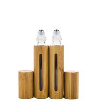 Botella de bola de rodillo de bambú, 8ml, 10ml, 15ml, almacenamiento de aceites esenciales, envases vacíos de cosméticos, botella de Perfume Roll On, 25 uds. 2024 - compra barato