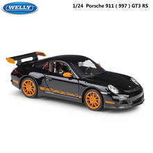 WELLY-modelo de coche de juguete Porsche 911(997) GT3 RS, simulador de coche deportivo, aleación de Metal, colección de regalos para niños, 1:24 2024 - compra barato