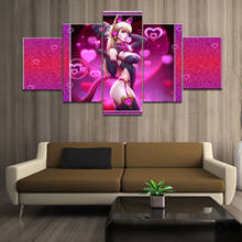 Home Decor Poster HD Pictures Prints Canvas 5 Piece Modular Cat's Ear D.Va Overwatch Game Living Room Decorative Painting Framed 2024 - buy cheap
