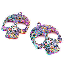 3pcs/lot Rainbow Color Alloy Big Skeleton pendant Charms fit Necklace Halloween Christmas pendant for women's Men Jewelry Making 2024 - buy cheap