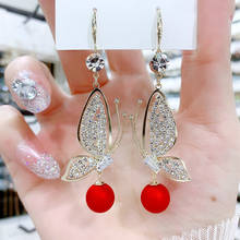 Korean Earrings Fashion Jewelry Butterfly Rhinestone Earrings Statement Earrings Oorbellen Earrings For Women Wholesale Brincos 2024 - buy cheap