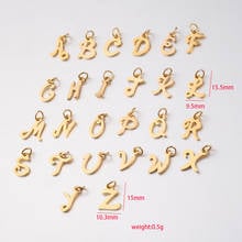 100% Stainless Steel 26 Alphabet Charm For Jewelry Mini Metal A-Z Letter Charms Mirror Polished Wholesale 26pcs 2024 - buy cheap