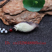 Natural Two Color Chinese Jade Carp Pendant Fish Necklace Charm Jewellery Carved Amulet Fashion Accessories Gifts for Women Men 2024 - buy cheap