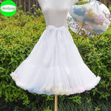 Vestido de lolita justo com saia tutu branco, jupfeminino halka sob medida 2024 - compre barato