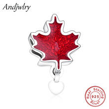 Fit Original Charms Bracelet 925 Sterling Silver Dazzling Maple Leaves Red Enamel Beads for DIY Making Women Berloque 2024 - buy cheap