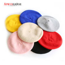 2021 Fashion New Women Wool Solid Color Beret Female Bonnet Caps Winter All Matched Warm Walking Hat Cap cheap hot sell 2024 - buy cheap