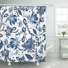 Cortina de chuveiro 60x72 polegadas estampa floral jaqueta flor étnica indiana oriental à prova d' água 2024 - compre barato