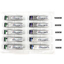 Módulo de fibra óptica LC SFP, 1,25G, LC, 10/20/60/80/100KM, 1310/1490/1550nm, módulo transceptor óptico SFP de fibra única para ONU OLT 2024 - compra barato