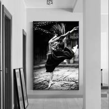 Pintura en lienzo de chica de baile, elegante modelo de bailarina, carteles e impresiones, Cuadros, imagen artística de pared para sala de estar, decoración del hogar 2024 - compra barato