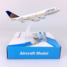 16CM Diecast aircraft 1:400 Scale Boeing B747-400 model United airlines With base alloy Airplane collectible Toys Plane Gift 2024 - buy cheap