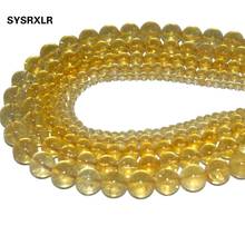 Wholesale Natural Stone Citrines Crystal Yellow Quartz Stone Beads For Jewelry Making DIY Bracelet Necklace 4 6 8 10 12 MM 2024 - buy cheap