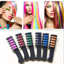6 cores mini descartável uso pessoal cabelo giz cor pente tintura kits moda festa temporária cosplay salão de beleza ferramentas de coloração do cabelo 2024 - compre barato
