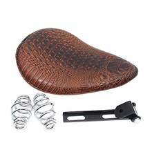 Motorcycle Retro Crocodile Leather Solo Seat 3 Inch Spring Bracket For Harley Sportster Xl 1200 883 48 Chopper Bobber Seats Yama 2024 - buy cheap