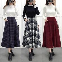 Winter Skirt Autumn Winter Women's Plaid Large Swing Skirt Skirt Woman Skirts Mujer Faldas Saias Mulher 2024 - buy cheap