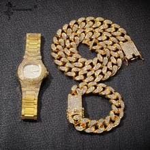 Gold Color Mens Watches Top Brand Luxury Iced Out Watch Rhinestone Watch For Hip Hop Men Stainless Steel Business Wristwatch Man 2024 - buy cheap